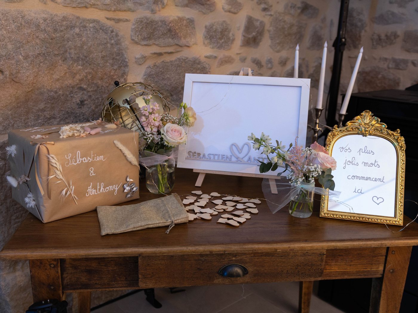 Table du livre d'or pour un mariage