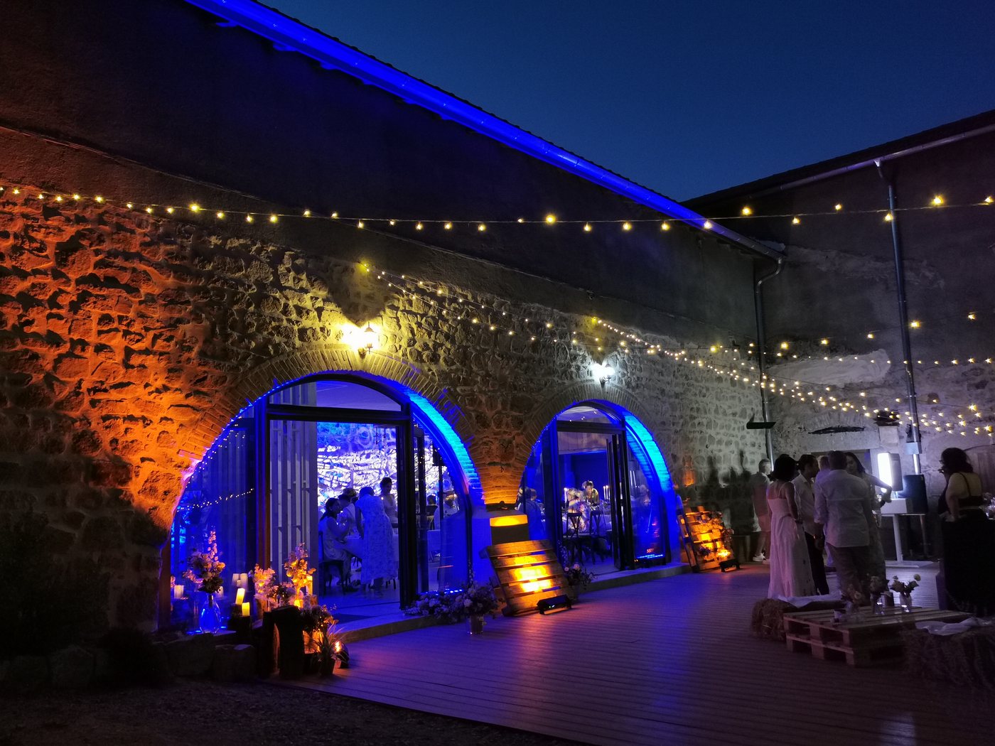 Réception en soirée à l'Oasis de Chamousset